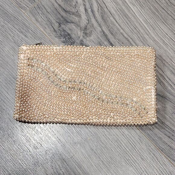 AS IS Vintage Beaded Pearl Clutch Bag - Picture 1 of 8